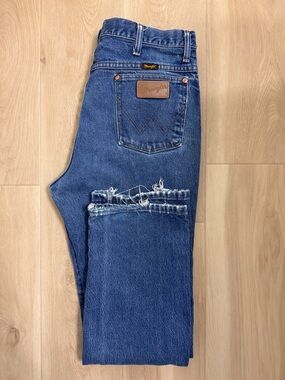 VTG Wrangler Men's Cowboy Cut Blue Denim Jeans 936DEN